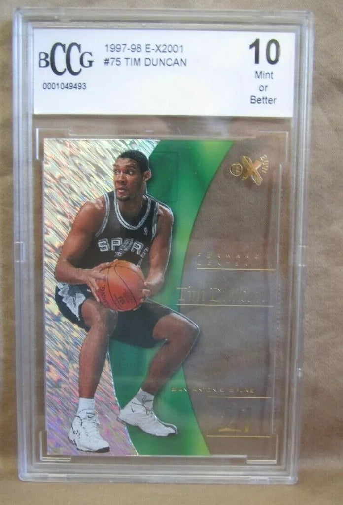 Tim Duncan RC 1997-98 Skybox E-X2001 Rookie Card#75 BccG10!!!Spurs RC F GOAT HOF