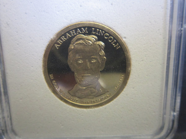 Abraham Lincoln 16th President $1 COIN 1st Day of Issue PR-70 Grade DCAM by IGSGRADIMG.COM 55227347-A