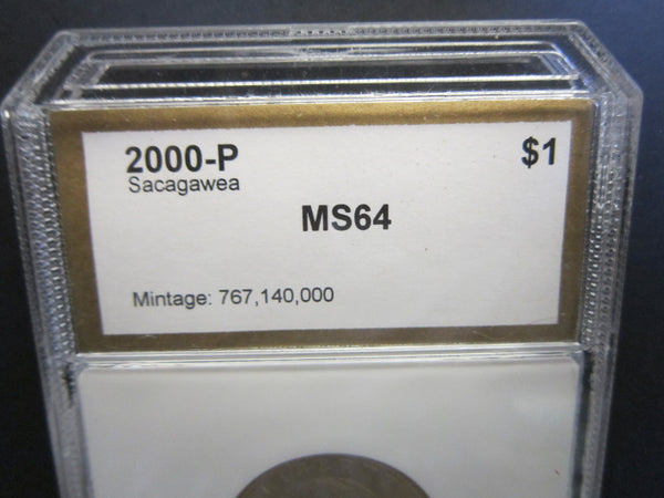2000 P Sacagawea Wounded Eagle $1 Coin MS64 by PCI 226672 025--A