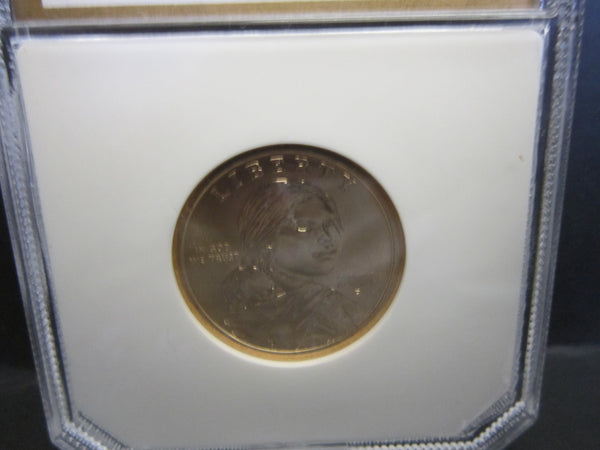 2000 P Sacagawea Wounded Eagle $1 Coin MS64 by PCI 226672 025--A