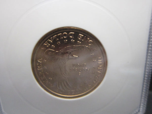 2000 P Sacagawea Wounded Eagle $1 Coin MS64 by PCI 226672 025--A