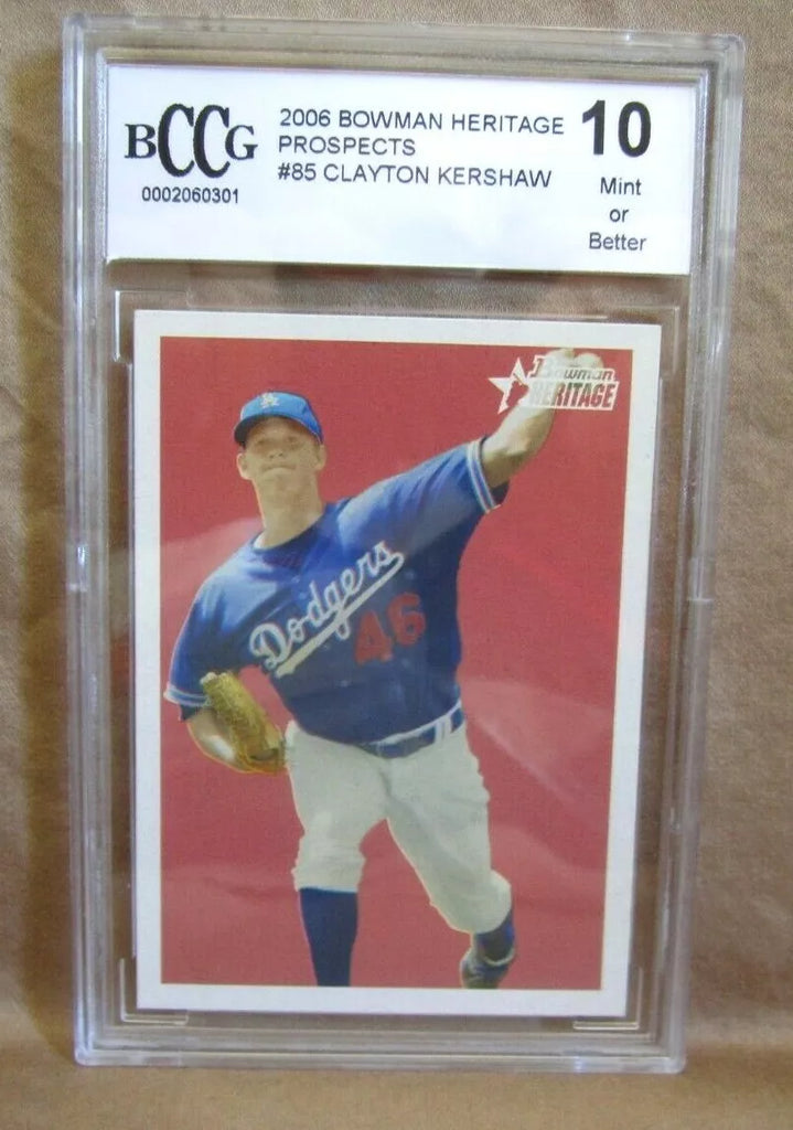 Clayton Kershaw RC 2006 Bowman Heritage Pitching Rookie BCCG10!Dodgers P RC HOF