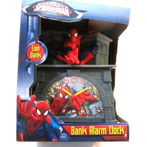 9" Spiderman Quartz Analog Bank Alarm Clock by M.Z. Berger & Co, Inc-Brand New!A
