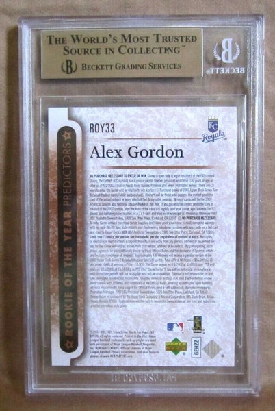 Alex Gordon RC 2007 Upper Deck ROY Rookie BGS9.5!Royals OF RC GOAT HOF-A