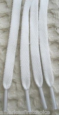 Premium 54" thin Solid White Design Rockabilly Punk Shoe laces Shoelaces-New!