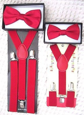 Father & Son US American Flag Adjustable Bow Tie & Adjustable Suspenders Combo-2
