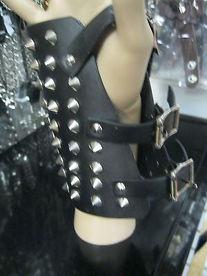 Black Leather Spiked Strap Arm Wrist Cuff Band, METAL-PUNK-GOTHIC-BIKER Styles