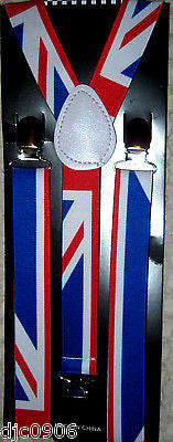 Small British England Adjustable Bow Tie & British Flag Adjustable Suspenders