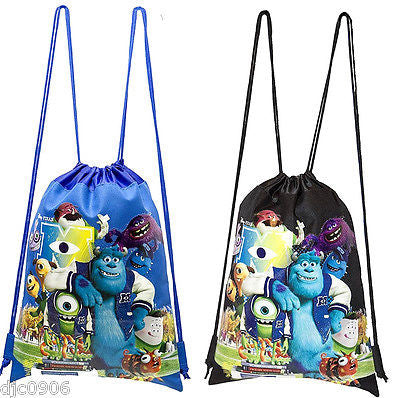 2 DISNEY MONSTERS UNIVERSITY DRAWSTRING BAG BACKPACK TRAVEL STRING POUCH