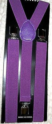 Unisex Plum Purple Y-Style Back Adjustable suspenders-New in Package!Purple Susp