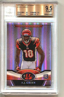 A.J. Green RC 2011 Topps Platinum Refractor Rookie Card#13 GEM Graded BGS 9.5