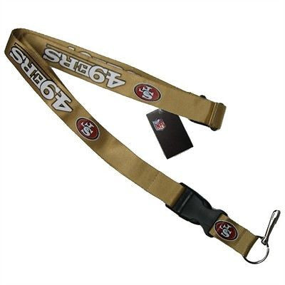 49ers Gold Officially Licensed NFL Keychain/ID Holder Detachable Lanyard-New!