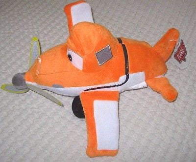 DISNEY 11" CROPHOPPER ORANGE PLANE PLUSH TOY-LICENSED STUFFED TOY-DISNEY PLANES