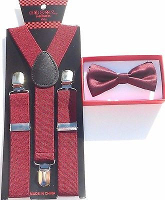 Kids Teens Mint Green Adjustable Bow Tie & Mint Green 16"-27" Y-Back Suspenders