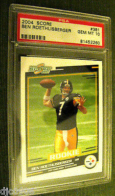 Ben Roethlisberger RC 2004 Score Rookie #381 Graded GEM MINT PSA10!Steelers QB