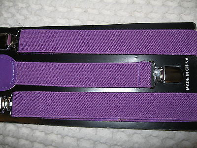 Unisex Plum Purple Y-Style Back Adjustable suspenders-New in Package!Purple Susp