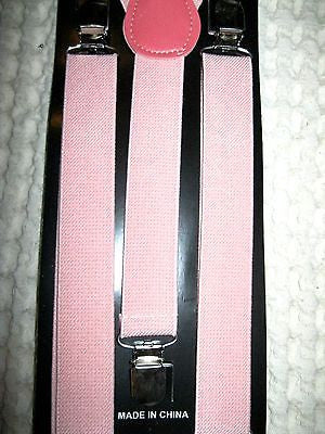 Unisex Light Rose Pink Y-Style Back Adjustable suspenders-New in Package!