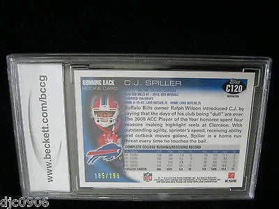 C.J. Spiller RC 2010 Topps Chrome Refractors Rookie Beckett Graded Mint+ BCCG10