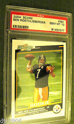 Ben Roethlisberger RC 2004 Score Rookie #381 Graded GEM MINT PSA10!Steelers QB