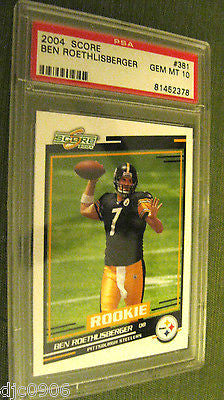 Ben Roethlisberger RC 2004 Score Rookie #381 Graded GEM MINT PSA10!Steelers QB
