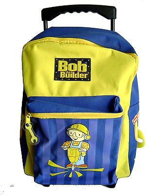 Bob the Builder 16" Rolling Blue/Yellow Backpack with Straps-New with Tags!