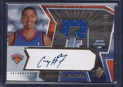 CHANNING FRYE RC 2005-06 SPX RC ROOKIE AUTO JERSEY 0702/1499 NEW YORK KNICKS