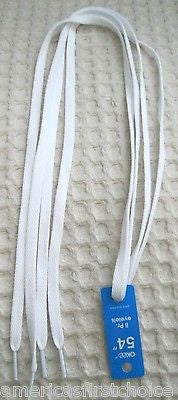 Premium 54" thin Solid White Design Rockabilly Punk Shoe laces Shoelaces-New!