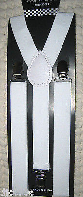 Red Black White Leopard Adjustable Bowtie&White Adjustable Suspenders Combo-New!