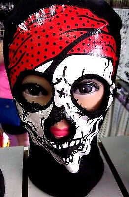 Beanie Full Face Smiling Skeleton Skull face mask costume halloween attire-New!