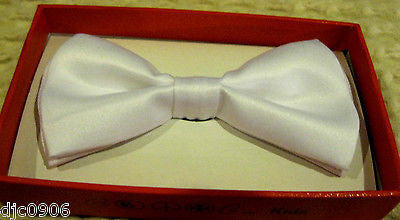 Solid White Kids Boys Girls Y-Back Adjustable Bow Tie &Black Kid suspenders-New!