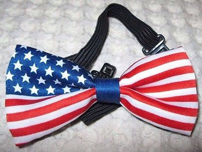 Children's Kids Boys Girls Children US American Flag Adjustable Bow Tie-New!
