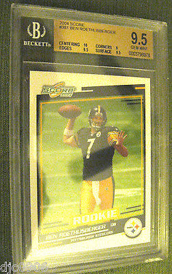 Ben Roethlisberger RC 2004 Score Rookie #381 Beckett Graded GEM MINT BGS 9.5!!!