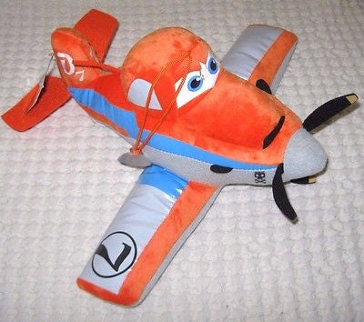 DISNEY 11" CROPHOPPER ORANGE PLANE PLUSH TOY-LICENSED STUFFED TOY-DISNEY PLANES