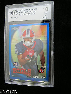 C.J. Spiller RC 2010 Topps Chrome Refractors Rookie Beckett Graded Mint+ BCCG10