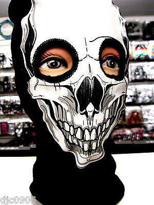 Beanie Full Face Smiling Skeleton Skull face mask costume halloween attire-New!