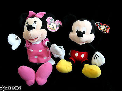 DISNEY 10" MICKEY MOUSE & MINNIE MOUSE COMBO PLUSH TOY-LICENSED STUFFED TOY