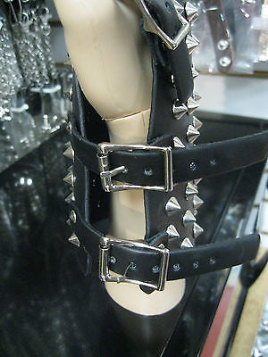 Black Leather Spiked Strap Arm Wrist Cuff Band, METAL-PUNK-GOTHIC-BIKER Styles