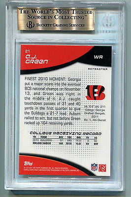 A.J. Green RC 2011 Topps Platinum Refractor Rookie Card#13 GEM Graded BGS 9.5