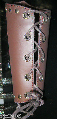 Brown Leather Gothic Cross Lace-Up Gauntlet Wristband METAL,PUNK,GOTH,BIKER-New