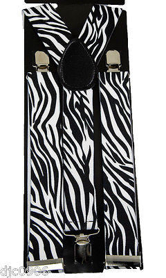 1"  WHITE WITH BLACK POLKA DOTS Adjustable Y-Style Back suspenders-New in Pkge!