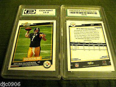 Ben Roethlisberger RC 2004 Score Rookie #381 Graded GEM MINT PGC 10!Steelers QB