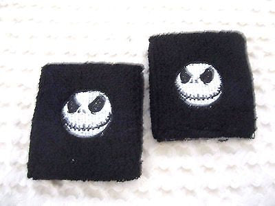 Black with Jack Skellington Wristbands Sweatbands-Jack Skeleton Sweatbands-New!