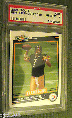 Ben Roethlisberger RC 2004 Score Rookie #381 Graded GEM MINT PSA10!Steelers QB