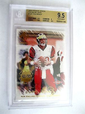 Tom Brady RC 2000 Pacific Private Stock #42/95 Rookie GEM MINT Beckett BGS 9.5