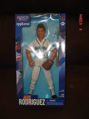 ALEX RODRIGUEZ POSEABLE FIGURE-MARINERS-1998 SLU STARTING LINE UP 12" FIGURE-NEW