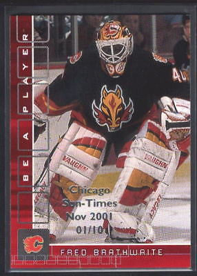 FRED BRATHWAITE 2001/2002 BE A PLAYER BAP RUBY EMBOSSED SP #01/10 $60