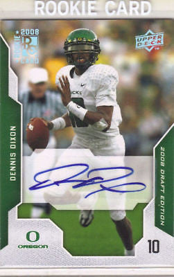DENNIS DIXON RC 2008 UPPER DECK DRAFT EDITION ROOKIE AUTO-EAGLES QUARTERBACK