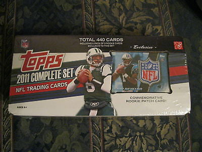 2011 TOPPS 440 CARD FOOTBALL SET W/ PACK OF 5 RCS IN SET+4 CLR CAM NEWTON PATCH