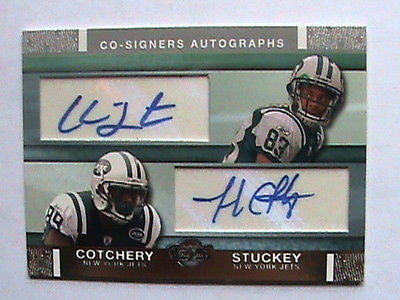 JERRICHO COTCHERY/CHANSI STUCKEY 2007 TOPPS CO-SIGNERS DUAL AUTOS-JETS RC WRS
