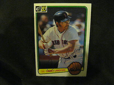 CARNEY LANSFORD AUTOGRAPHED 1983 DONRUSS BASEBALL TRADING CARD COA-RED SOX 3B